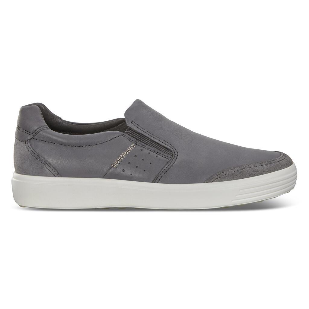 Ecco Soft 7 Mens Slip On Sneakers Dark Titanium/Grey Sale - India VGB-241568